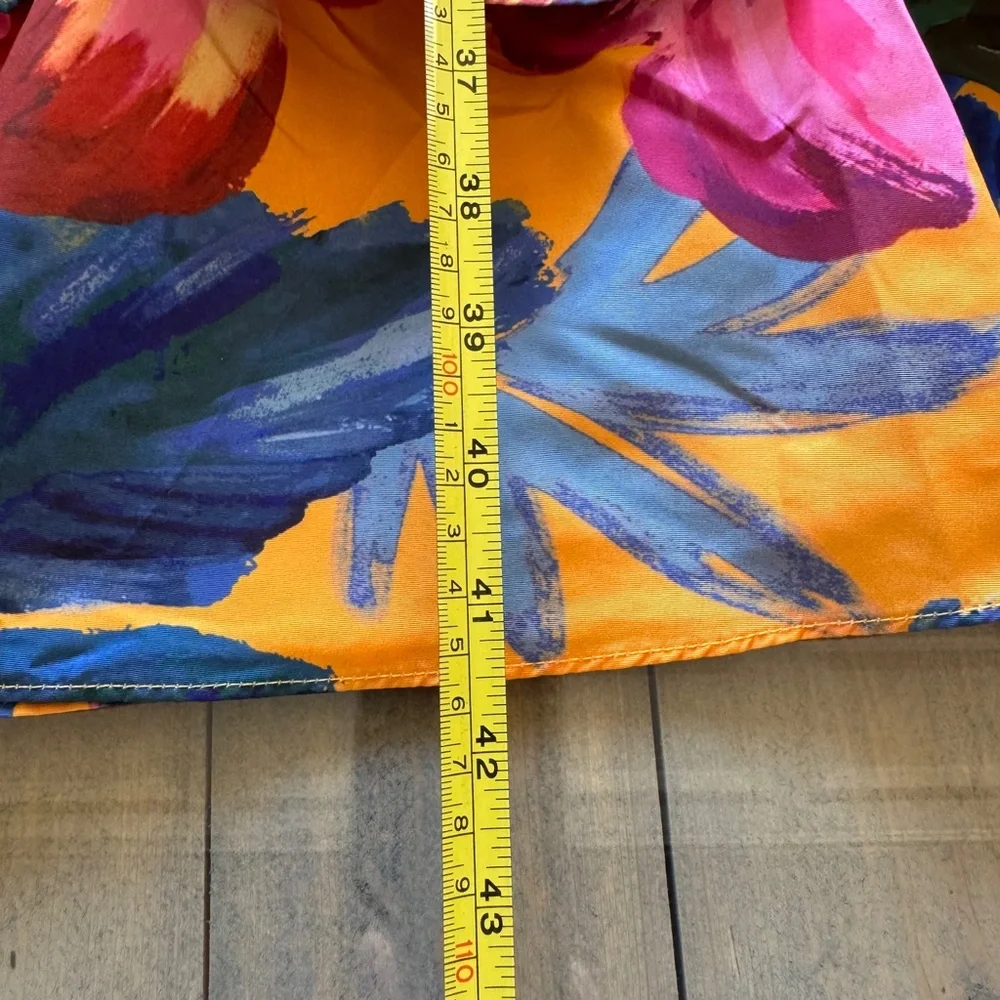 Farm Rio Tropical Floral Printed Colorful Layered Maxi Dress Size L Tie Straps - Picture 13 of 14
